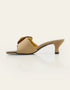 Rosavia heel slides – gold with golden flower detailing